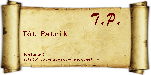 Tót Patrik névjegykártya